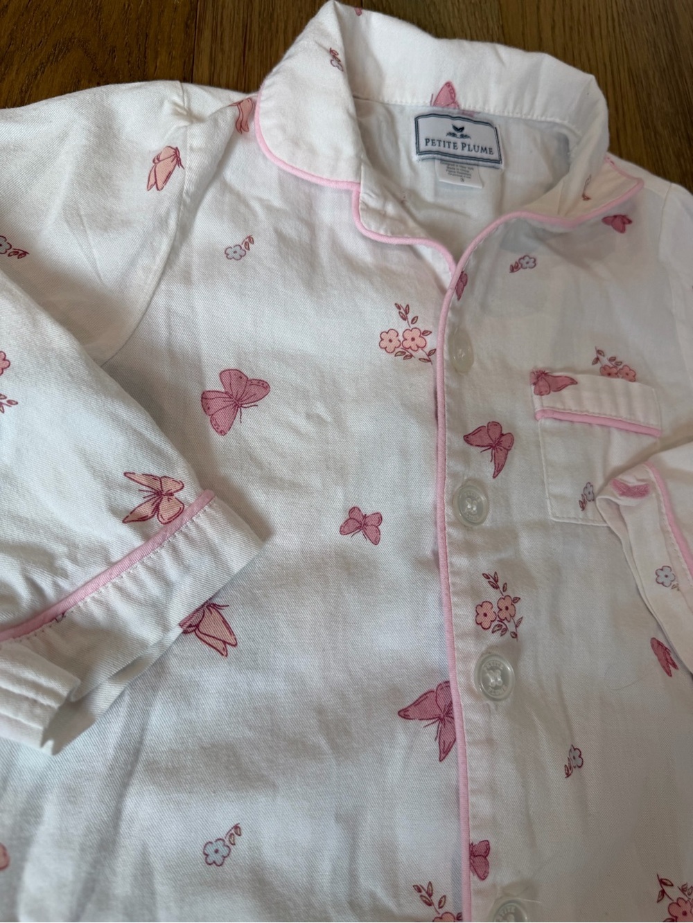 ✨ Petite Plume Pink Butterfly Pajama Set Girls 3T Cotton - Picture 5 of 6